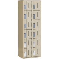 Concorde Heavy-Duty Lockers, 6 -tier, Bank of 2, 24" x 18" x 72", Steel, Beige, Welded (Assembled) NTL Industrial