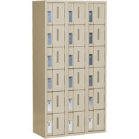 Concorde Heavy-Duty Lockers, 6 -tier, Bank of 3, 36" x 18" x 72", Steel, Beige, Welded (Assembled) NTL Industrial