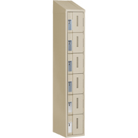 Concorde Heavy-Duty Lockers, 6 -tier, 12" x 18" x 78", Steel, Beige, Welded (Assembled) NTL Industrial