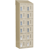 Concorde Heavy-Duty Lockers, 6 -tier, Bank of 2, 24" x 18" x 78", Steel, Beige, Welded (Assembled) NTL Industrial