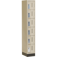 Concorde Heavy-Duty Lockers, 6 -tier, 12" x 18" x 76", Steel, Beige, Welded (Assembled) NTL Industrial