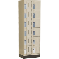 Concorde Heavy-Duty Lockers, 6 -tier, Bank of 2, 24" x 18" x 76", Steel, Beige, Welded (Assembled) NTL Industrial