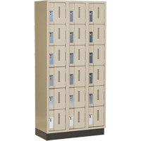 Concorde Heavy-Duty Lockers, 6 -tier, Bank of 3, 36" x 18" x 76", Steel, Beige, Welded (Assembled) NTL Industrial
