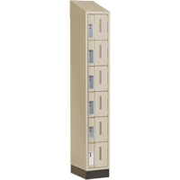 Concorde Heavy-Duty Lockers, 6 -tier, 12" x 18" x 82", Steel, Beige, Welded (Assembled) NTL Industrial
