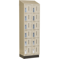 Concorde Heavy-Duty Lockers, 6 -tier, Bank of 2, 24" x 18" x 82", Steel, Beige, Welded (Assembled) NTL Industrial