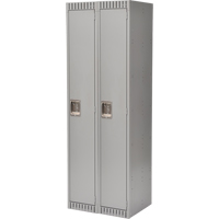 Lockers, Bank of 2, 24" x 18" x 72", Steel, Grey, Knocked Down NTL Industrial