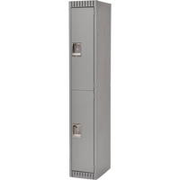 Lockers, 2 -tier, 12" x 18" x 72", Steel, Grey, Knocked Down NTL Industrial