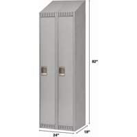 Lockers, Bank of 2, 24" x 18" x 82", Steel, Grey, Knocked Down NTL Industrial