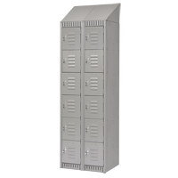Lockers, 6 -tier, Bank of 2, 24" x 18" x 82", Steel, Grey, Knocked Down NTL Industrial