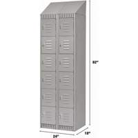 Lockers, 6 -tier, Bank of 2, 24" x 18" x 82", Steel, Grey, Knocked Down NTL Industrial