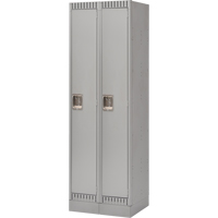 Lockers, Bank of 2, 24" x 18" x 76", Steel, Grey, Knocked Down NTL Industrial