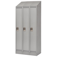 Lockers, Bank of 3, 36" x 18" x 86", Steel, Grey, Knocked Down NTL Industrial