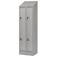 Casiers, 2 niveaux, Bloc de 2, 24" x 18" x 86", Acier, Gris, D&eacute;mont&eacute; NTL Industrial