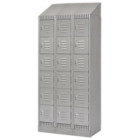 Lockers, 6 -tier, Bank of 3, 36" x 18" x 86", Steel, Grey, Knocked Down NTL Industrial
