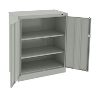 Armoire &agrave; hauteur de comptoir, Acier, 2 Tablettes, 42" h x 36" la x 18" P, Gris p&acirc;le NTL Industrial