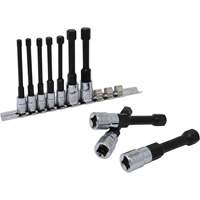 Metric Hex Socket Bit Set with Reduced Shank, 10 Pieces, 1/4"/3/8" Drive Size NTL Industrial