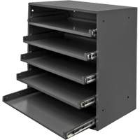 Compartment Box Cabinet, Steel, 5 Slots, 20-1/2" W x 12-1/2" D x 21" H, Grey FM005 | NTL Industrial
