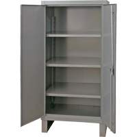 Armoire tr&egrave;s robuste, Acier, 3 Tablettes, 66" h x 36" la x 24" P, Gris NTL Industrial