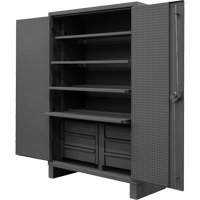 Armoire tr&egrave;s robuste avec tablettes coulissantes, Acier, 4 Tablettes, 78" h x 48" la x 24" P, Gris NTL Industrial