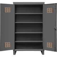 Armoire ext&eacute;rieure robuste, Acier, 4 Tablettes, 78" h x 48" la x 24" P, Gris NTL Industrial