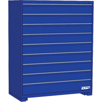 Armoire &agrave; tiroirs modulaire, 9 tiroirs, 48" la x 28" p x 60" h, Bleu NTL Industrial