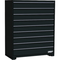Armoire &agrave; tiroirs modulaire, 9 tiroirs, 48" la x 28" p x 60" h, Noir NTL Industrial