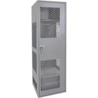 Gear Locker with Door, Steel, 24" W x 18" D x 72" H, Grey FN467 | NTL Industrial
