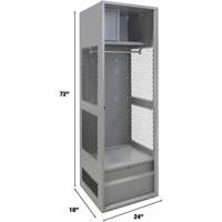 Gear Locker, Steel, 24" W x 18" D x 72" H, Grey NTL Industrial