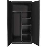 Combination Storage Cabinet, 36" W x 18" D x 72" H, Black NTL Industrial