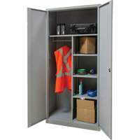 Armoire de rangement combin&eacute;e, 36" la x 18" p x 72" h, Gris NTL Industrial