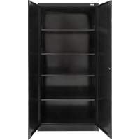 Hi-Boy Storage Cabinet, Steel, 4 Shelves, 72" H x 36" W x 18" D, Black NTL Industrial