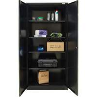 Hi-Boy Storage Cabinet, Steel, 4 Shelves, 72" H x 36" W x 18" D, Black NTL Industrial