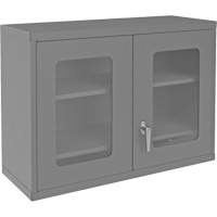 Armoire de rangement murale avec portes transparentes, 26-15/16" h x 35-7/8" la x 13-11/16" p, 2 tablettes, Acier, Gris NTL Industrial