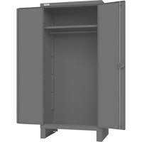 Armoire avec barre de suspension et portes encastr&eacute;es standards , Acier, 78" h x 36" la x 24" P, Gris NTL Industrial