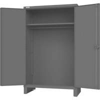 Armoire avec barre de suspension et portes encastr&eacute;es standards, Acier, 78" h x 48" la x 24" P, Gris NTL Industrial