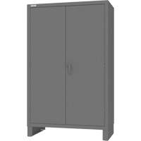 Armoire avec barre de suspension et portes encastr&eacute;es standards, Acier, 78" h x 48" la x 24" P, Gris NTL Industrial