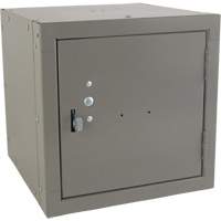 Stackable Cube Locker, 12" x 12" x 12", Steel, Grey, Knocked Down NTL Industrial