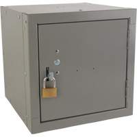 Stackable Cube Locker, 12" x 12" x 12", Steel, Grey, Knocked Down NTL Industrial