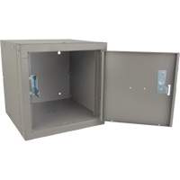 Stackable Cube Locker, 12" x 12" x 12", Steel, Grey, Knocked Down NTL Industrial