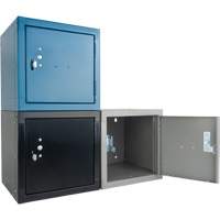Stackable Cube Locker, 12" x 12" x 12", Steel, Grey, Knocked Down NTL Industrial