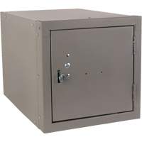 Stackable Cube Locker, 12" x 18" x 12", Steel, Grey, Knocked Down NTL Industrial