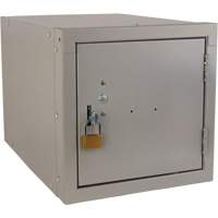 Stackable Cube Locker, 12" x 18" x 12", Steel, Grey, Knocked Down NTL Industrial