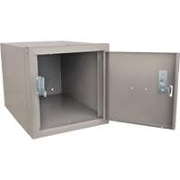 Stackable Cube Locker, 12" x 18" x 12", Steel, Grey, Knocked Down NTL Industrial