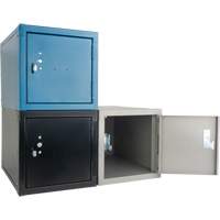 Stackable Cube Locker, 12" x 18" x 12", Steel, Grey, Knocked Down NTL Industrial