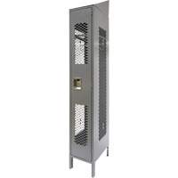 Vented Lockers, 12" x 18" x 88", Steel, Grey, Knocked Down, Perforated NTL Industrial