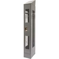 Vented Lockers, 12" x 18" x 88", Steel, Grey, Knocked Down, Perforated NTL Industrial