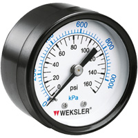 Manom&egrave;tre sec,  1-1/2", 0 - 160 psi, Fixation arri&egrave;re, Analogique NTL Industrial