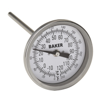 Thermom&egrave;tres bilames, Contact, Analogique, 0-250°F (-20-120°C) NTL Industrial