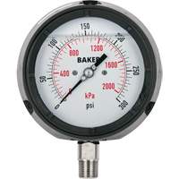 Pressure Gauge, 4-1/2" , 0 - 15 psi/0 - 100 kPa, Bottom Mount, Liquid Filled Analogue NTL Industrial