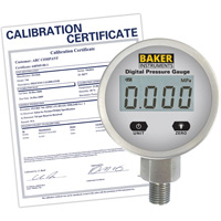 B5000 Series Pressure Gauge with ISO Certificate, 2-1/2" , 0 - 103.4 kPa/0 - 15 psi/0 - 416 in. w.c., Bottom Mount, Digital NTL Industrial